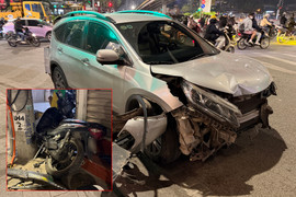 Hà Nội: Ô tô tải đâm ô tô con gây tai nạn liên hoàn, tài xế lái xe bỏ chạy