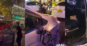 Xôn xao clip 'hành khách nôn ói trên ô tô công nghệ còn đập phá xe' ở TP.HCM