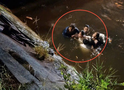 Hai cha con liều mình cứu 3 người trên xe máy lao xuống kênh ở Quảng Trị