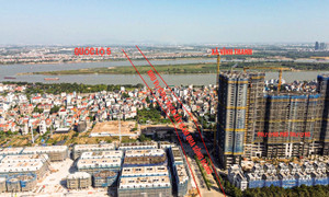 Toàn cảnh khu vực sắp xây hầm đường bộ 2 tầng qua sông Hồng gần 22.000 tỷ đồng