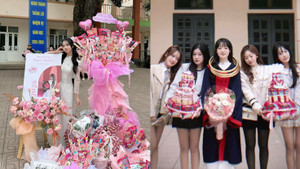 'Độc lạ' như gen Z, bê tráp chúc mừng bạn trong ngày chụp kỷ yếu