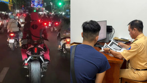 Xử phạt 'siêu anh hùng Marvel' lái mô tô phân khối lớn không đội mũ bảo hiểm