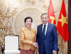 Tổng Bí thư Tô Lâm tiếp Đại sứ Campuchia Chea Kimtha chào từ biệt