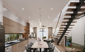 Các mẫu cầu thang xương cá độc đáo cho nhà phố 