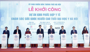Tổng Bí thư dự lễ khởi công dự án phức hợp y tế chăm sóc sức khỏe người cao tuổi