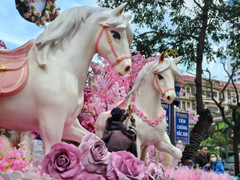 Cận cảnh cặp linh vật ngựa hồng gây sốt ở Nha Trang