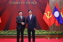 Tổng Bí thư, Chủ tịch nước Lào thăm và làm việc với TP Hà Nội