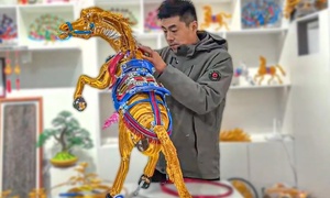 Người đàn ông dùng 2.600m sợi nhôm 'dệt' ngựa thần may mắn đón Tết Bính Ngọ