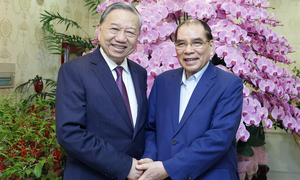 Tổng Bí thư Tô Lâm thăm, chúc Tết nguyên Tổng Bí thư Nông Đức Mạnh