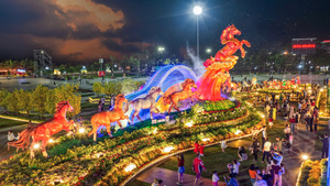 Dòng người đổ về Gia Lai xem khánh thành linh vật mừng xuân Bính Ngọ