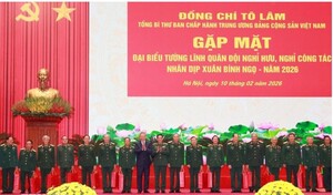 Tổng Bí thư Tô Lâm gặp mặt đại biểu tướng lĩnh quân đội nghỉ hưu, nghỉ công tác