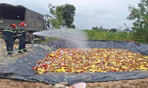 Tiêu hủy gần 11 tấn pháo hoa nổ trong vụ buôn bán hàng cấm ở Bắc Ninh