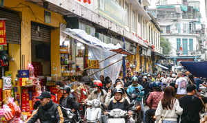 Người dân đổ về sắm Tết, phố cổ Hà Nội kẹt cứng dịp cuối năm