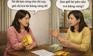 Bán vàng cho bạn vay tiền, sau 15 năm giá vàng tăng đòi trả vàng có được không?