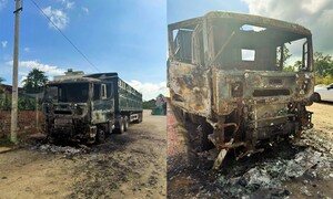Gia Lai: Xe đầu kéo cháy rụi vào đêm giao thừa, nghi do tài xế thắp hương 