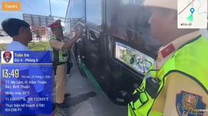 Xe khách vi phạm hàng loạt lỗi trên cao tốc bị phạt hơn 100 triệu đồng