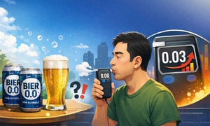 Uống bia 0 độ, thổi nồng độ cồn có lên?