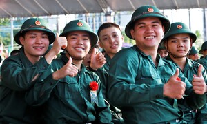 Nụ cười tân binh ngày nhập ngũ