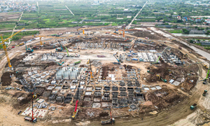 Toàn cảnh công trường sân vận động 60.000 chỗ tại Hưng Yên