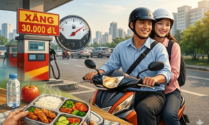 Xăng đắt, tôi đi chung xe với đồng nghiệp, mang cơm tự nấu để tiết kiệm