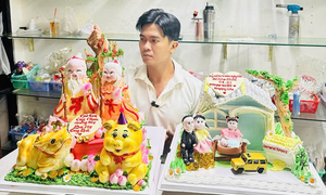 ‘Thổi hồn’ 12 con giáp lên bánh kem, chàng trai khiến dân mạng trầm trồ