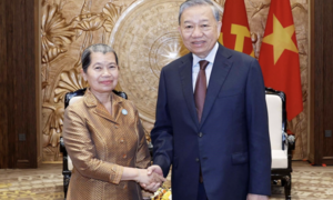 Tổng Bí thư Tô Lâm tiếp Phó Chủ tịch Đảng Nhân dân Campuchia Men Sam An