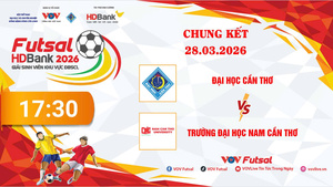 Trực tiếp chung kết Futsal HDBank Sinh viên Khu vực ĐBSCL 2026