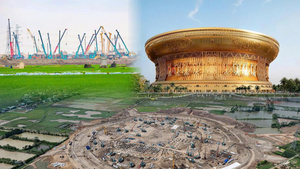 Tiến độ 'thần tốc' trên đại công trường sân vận động lớn bậc nhất thế giới