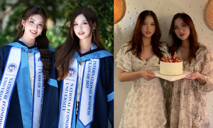 Chị gái sinh đôi ít ai biết của tân Miss World Vietnam 2025