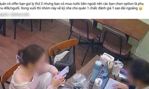 Tranh cãi việc ngồi 10 tiếng ở quán gọi 1 ly nước, bị phụ thu rồi chấm 1 sao