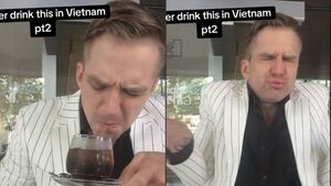 Clip anh Tây rùng mình khi uống cà phê đen Việt Nam khiến dân mạng cười bò