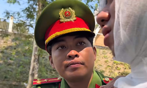 Công an xã ở Huế làm clip tuyên truyền luật giao thông như phim điện ảnh