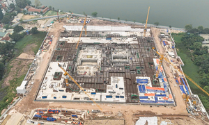 Cận cảnh nhà hát Opera Hà Nội dần lộ diện ở bán đảo Quảng An