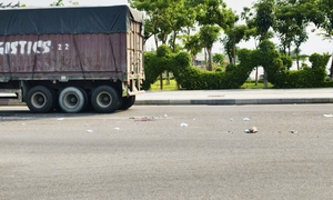 Nữ sinh tử vong dưới bánh container tại khu vực ngã năm Quy Nhơn