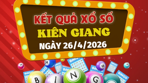 Trực tiếp kết quả xổ số Kiên Giang hôm nay 26/4/2026 - XSKG 26/4