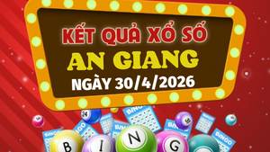 Trực tiếp kết quả xổ số An Giang hôm nay 30/4/2026 - XSAG 30/4