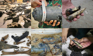 Có gì bên trong khối thép khổng lồ nghi xe tăng vừa trục vớt ở bờ biển Gia Lai?