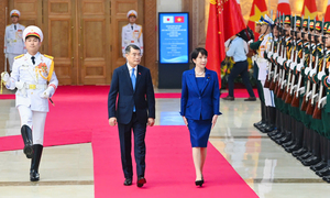 Thủ tướng Lê Minh Hưng chủ trì lễ đón Thủ tướng Nhật Bản