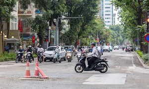 Hà Nội phân luồng giao thông phục vụ thi công các dự án chống ngập cục bộ