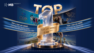 MB dẫn đầu Top of Mind dịch vụ ngân hàng ưu tiên cả về thương hiệu và sản phẩm 