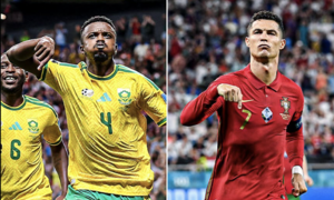 Cầu thủ Nam Phi bắt chước 2 hành động của Cristiano Ronaldo