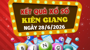 Kết quả xổ số Kiên Giang hôm nay 28/6/2026 - XSKG 28/6