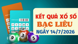 Kết quả xổ số Bạc Liêu hôm nay 14/7/2026 - XSBL 14/7