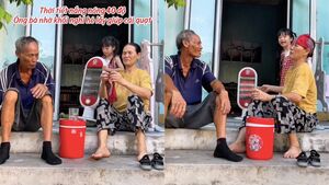 Bé gái hiếu thảo bê nhầm quạt sưởi chăm bà đi làm đồng về khiến dân mạng cười bò