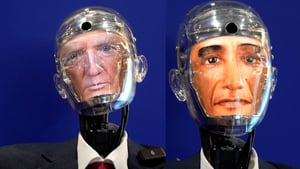 Robot mang gương mặt Tổng thống Trump gây chú ý tại hội nghị AI