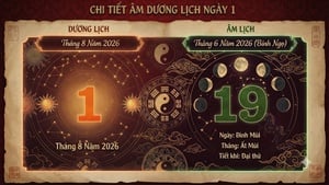 Lịch âm hôm nay 1/8 - tra cứu lịch âm thứ Bảy ngày 1/8/2026