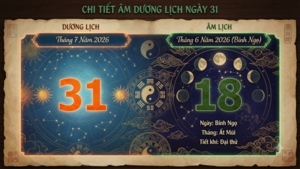 Lịch âm 31/7 - tra cứu lịch âm hôm nay thứ Sáu ngày 31/7/2026