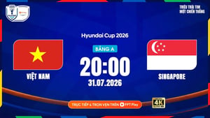 Link xem trực tiếp Việt Nam vs Singapore 20h ngày 31/7, giải ASEAN Cup 2026