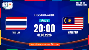 Link xem trực tiếp Thái Lan vs Malaysia 20h ngày 1/8, giải ASEAN Cup 2026