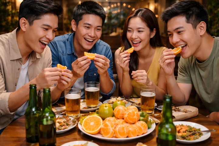 Cam, quýt có giúp giải rượu bia?